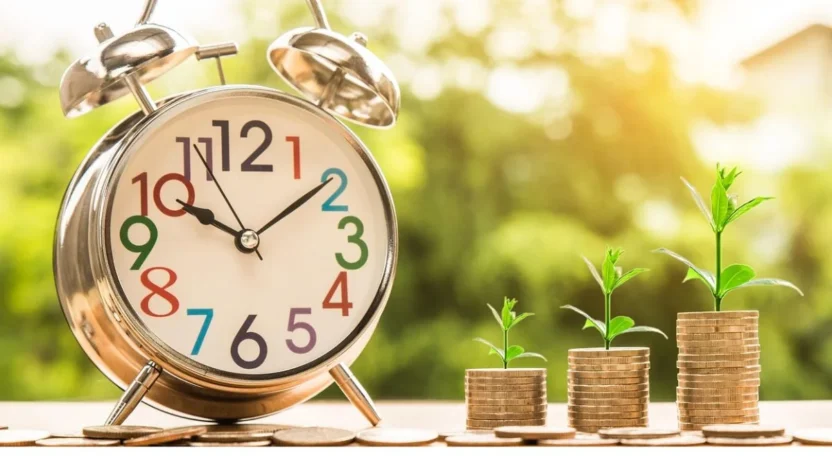 Relógio determinado o tempo que o dinheiro vai ficar investido